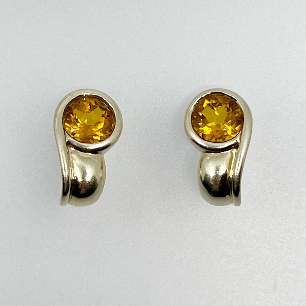 Gold vermeil sterling silver citrine earrings - GM938